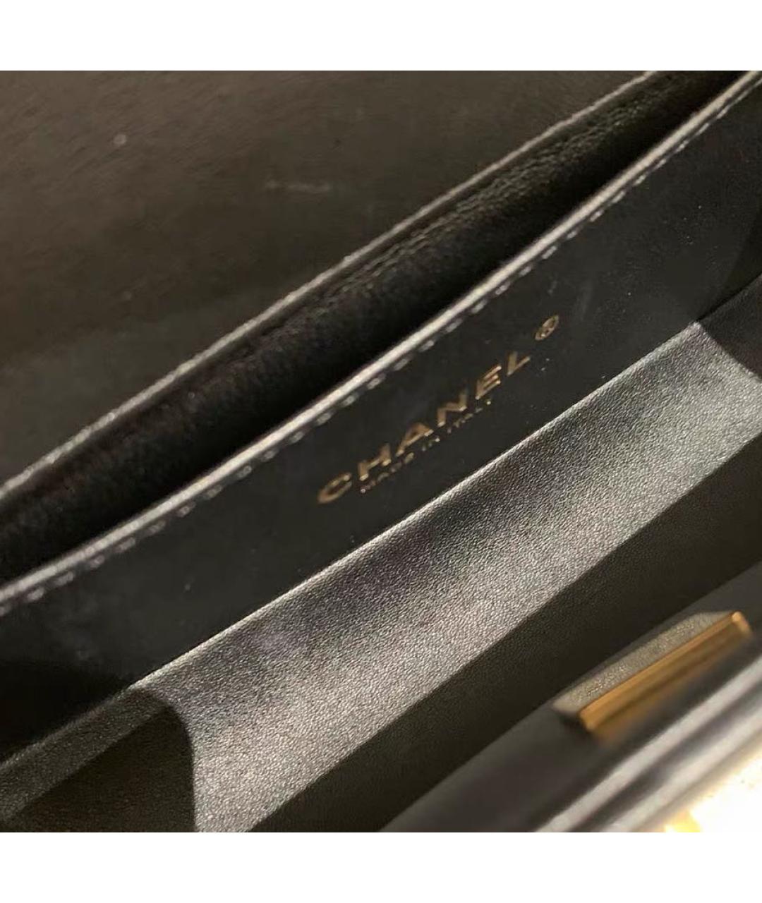 CHANEL Черная кожаная сумка через плечо, фото 7