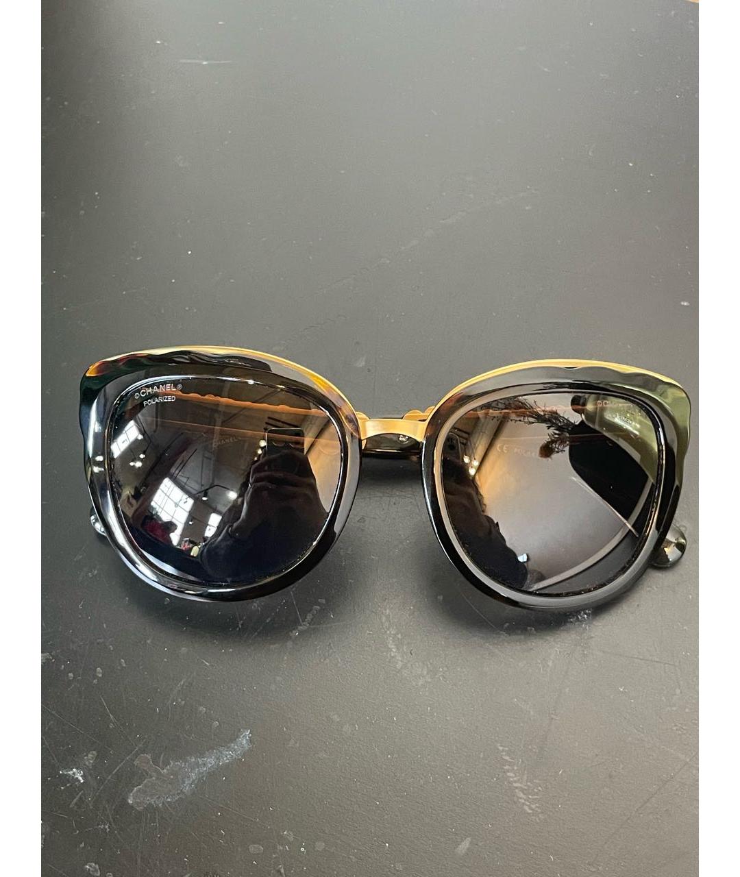 CHANEL Коричневые пластиковые солнцезащитные очки, фото 8