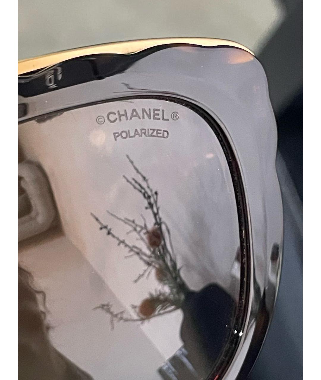CHANEL Коричневые пластиковые солнцезащитные очки, фото 3
