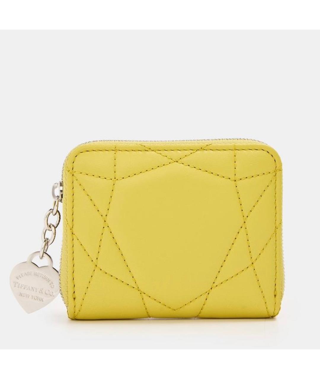 TIFFANY&CO Желтый кожаный кошелек, фото 4