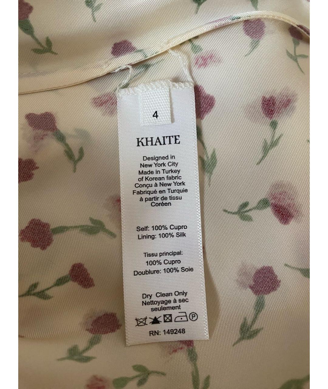 KHAITE Бежевый шелковый сарафан, фото 4