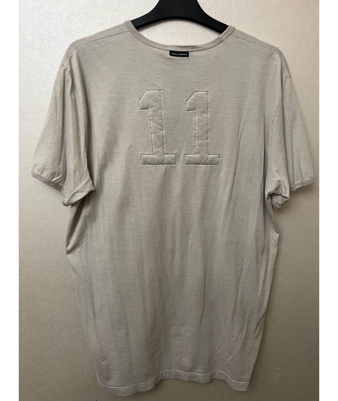 DOLCE&GABBANA Серая хлопковая футболка, фото 2