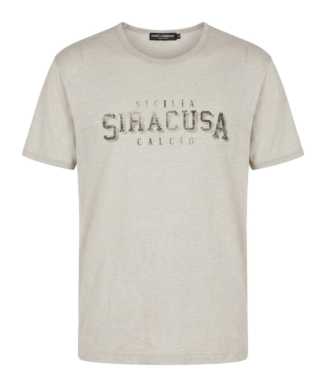 DOLCE&GABBANA Серая хлопковая футболка, фото 1