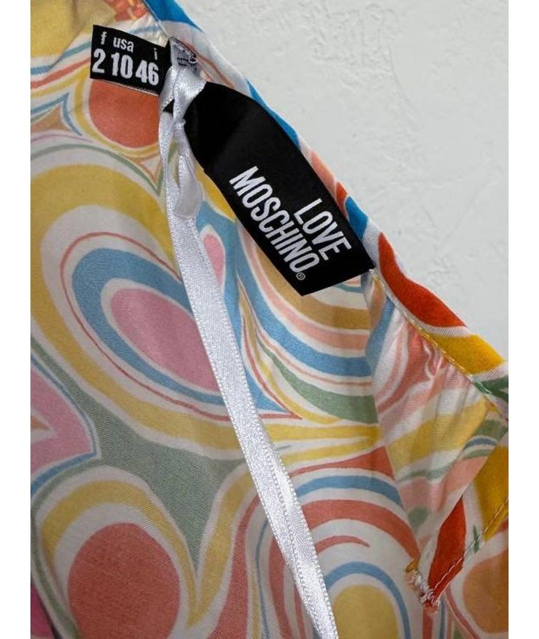 LOVE MOSCHINO Мульти хлопковое повседневное платье, фото 7