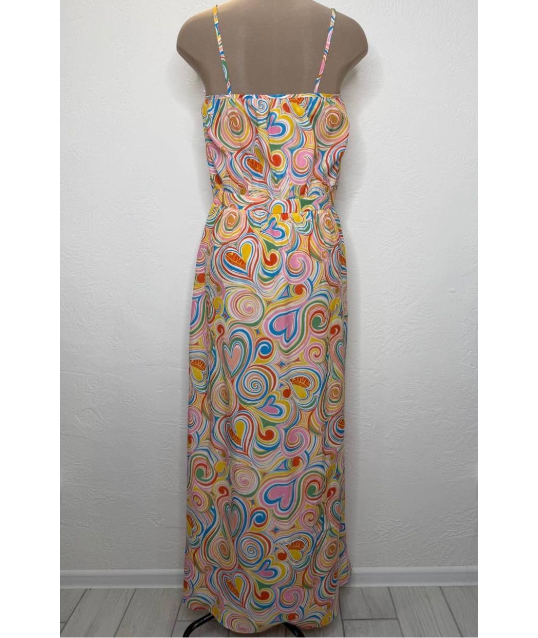 LOVE MOSCHINO Мульти хлопковое повседневное платье, фото 4