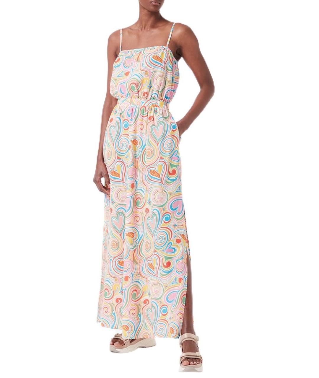 LOVE MOSCHINO Мульти хлопковое повседневное платье, фото 2