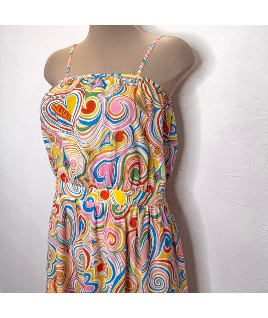 LOVE MOSCHINO Мульти хлопковое повседневное платье, фото 5