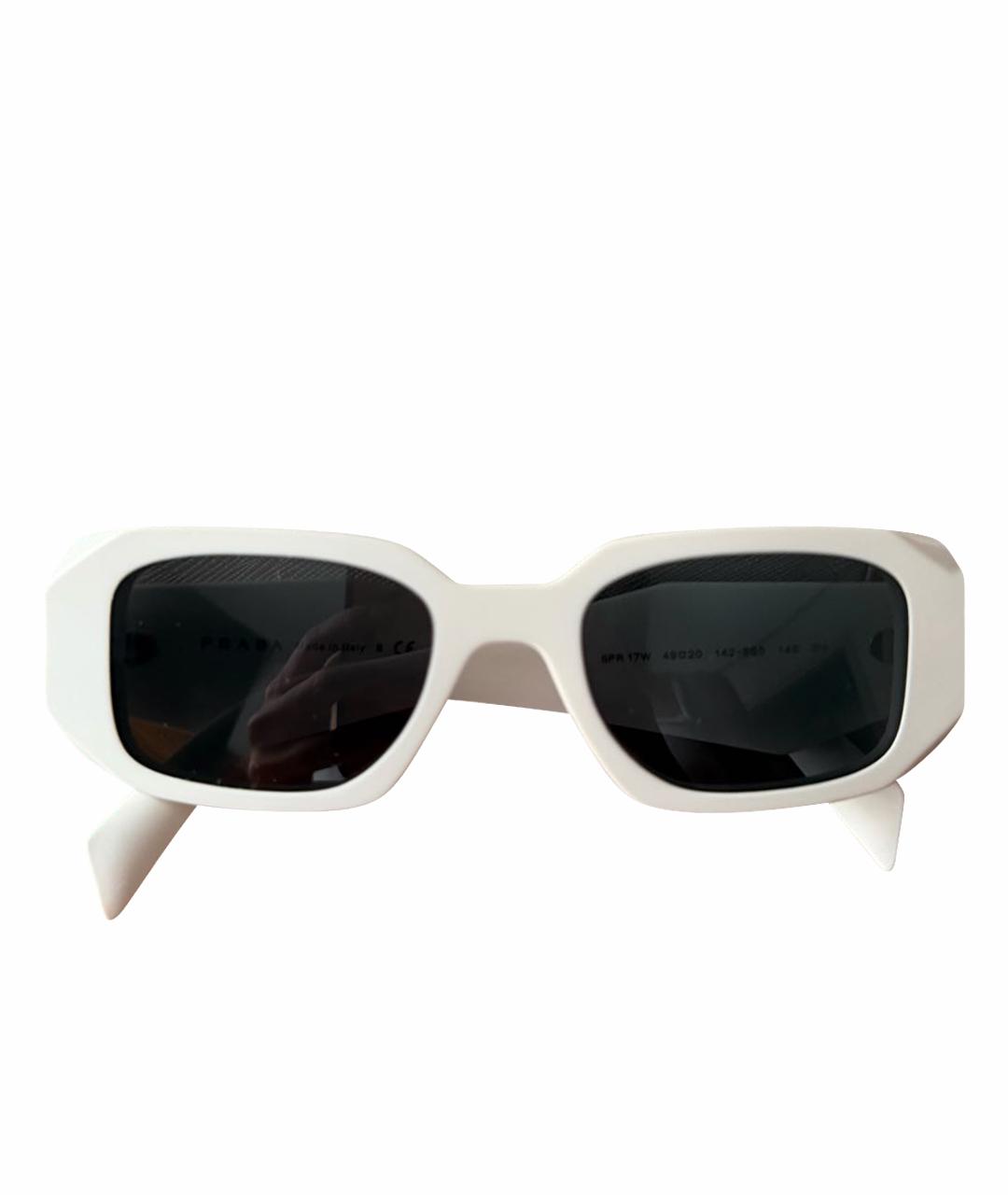 PRADA Белые пластиковые солнцезащитные очки, фото 1