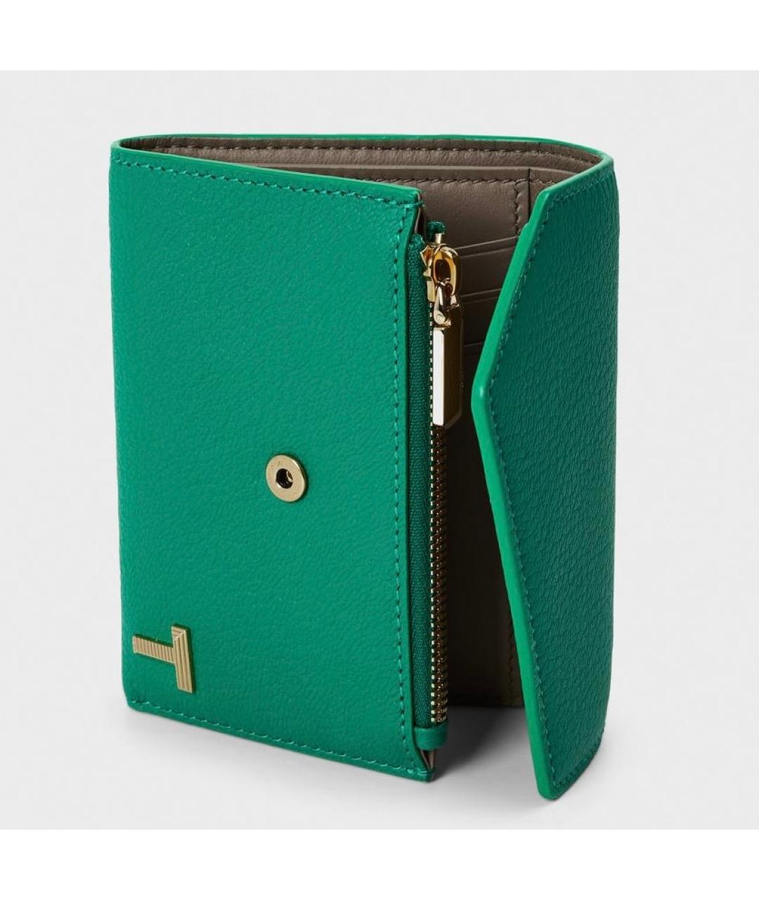 TIFFANY&CO Зеленый кожаный кошелек, фото 2