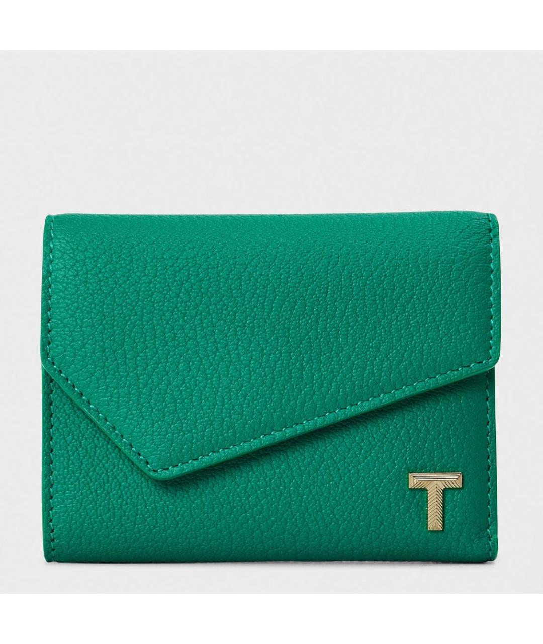 TIFFANY&CO Зеленый кожаный кошелек, фото 4