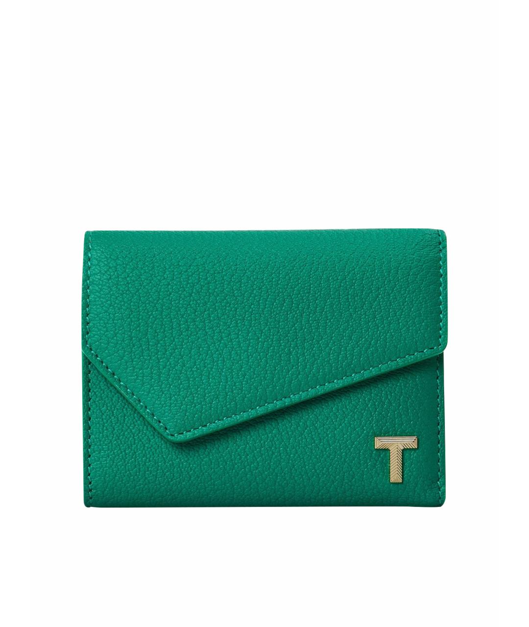 TIFFANY&CO Зеленый кожаный кошелек, фото 1