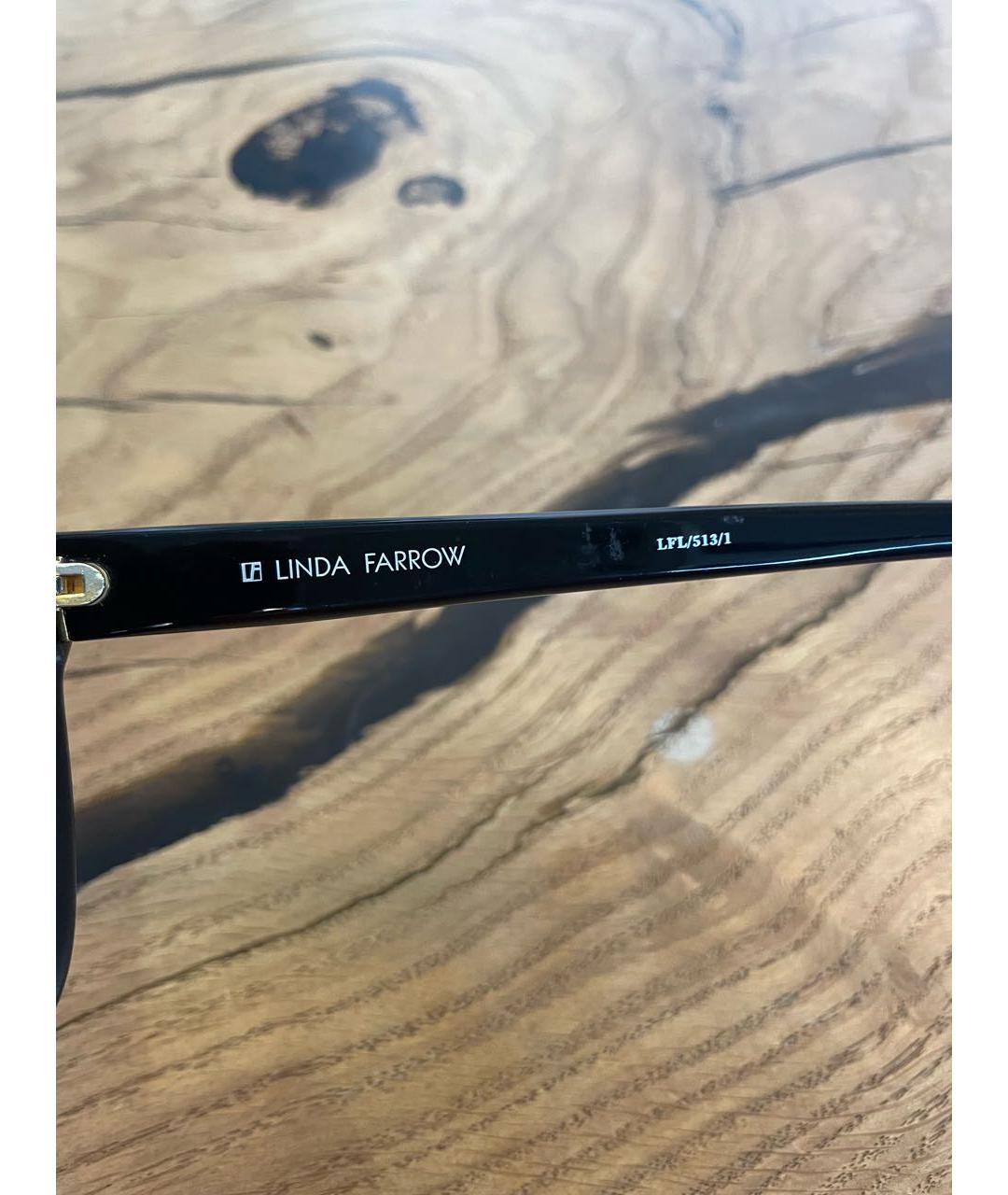 LINDA FARROW Черные пластиковые солнцезащитные очки, фото 6