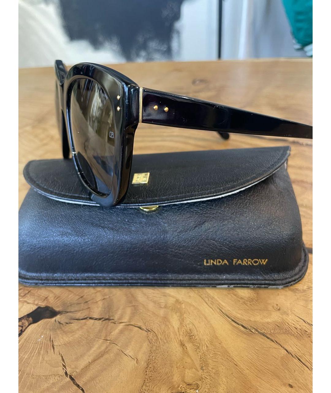 LINDA FARROW Черные пластиковые солнцезащитные очки, фото 2