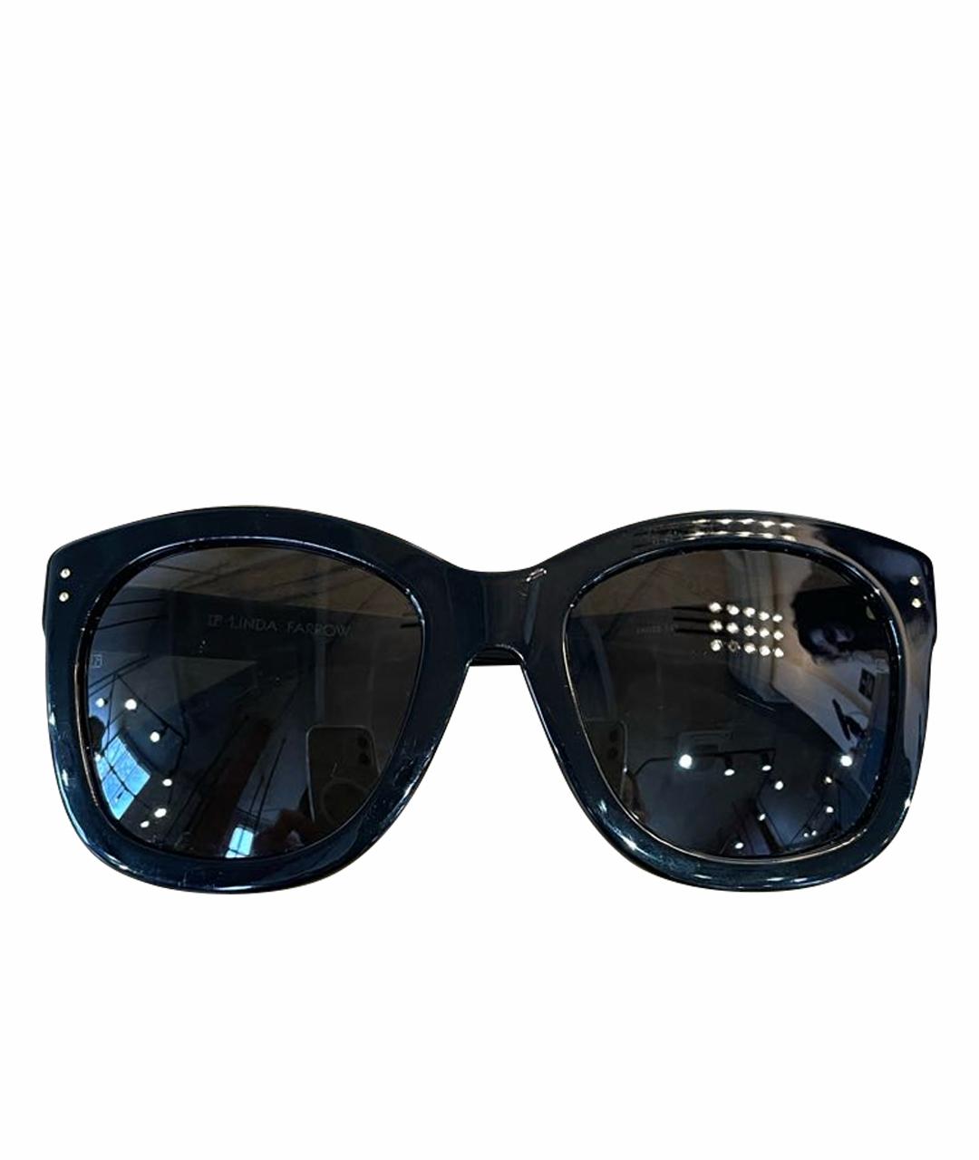 LINDA FARROW Черные пластиковые солнцезащитные очки, фото 1