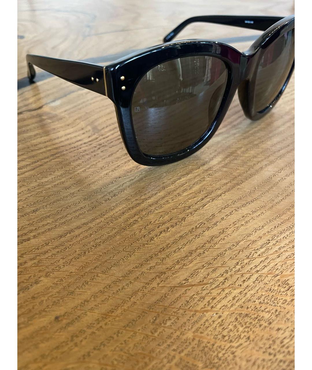 LINDA FARROW Черные пластиковые солнцезащитные очки, фото 3