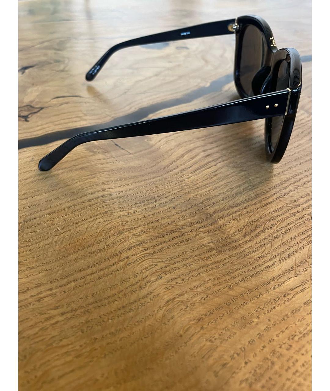 LINDA FARROW Черные пластиковые солнцезащитные очки, фото 5