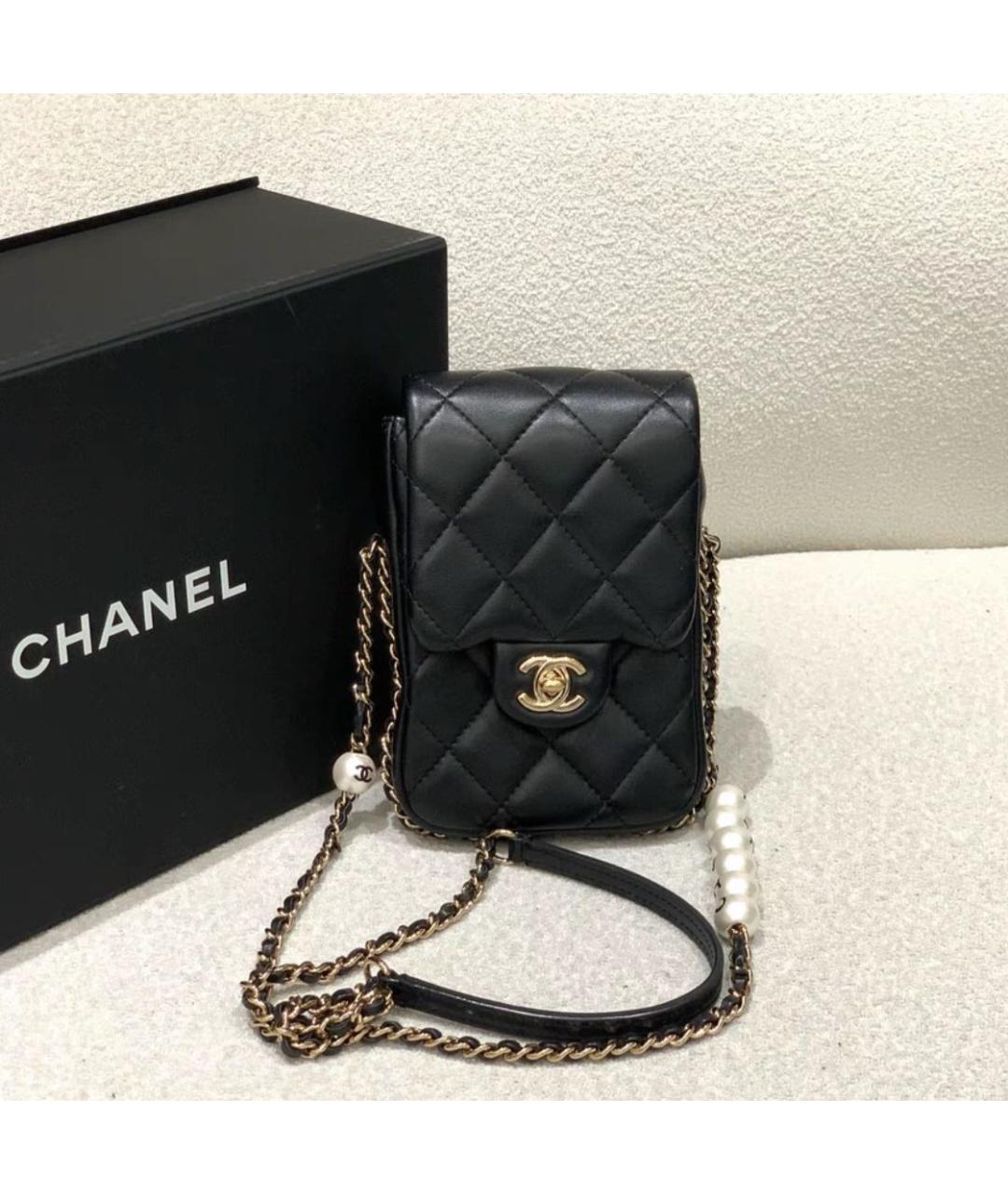 CHANEL Черная кожаная сумка через плечо, фото 2