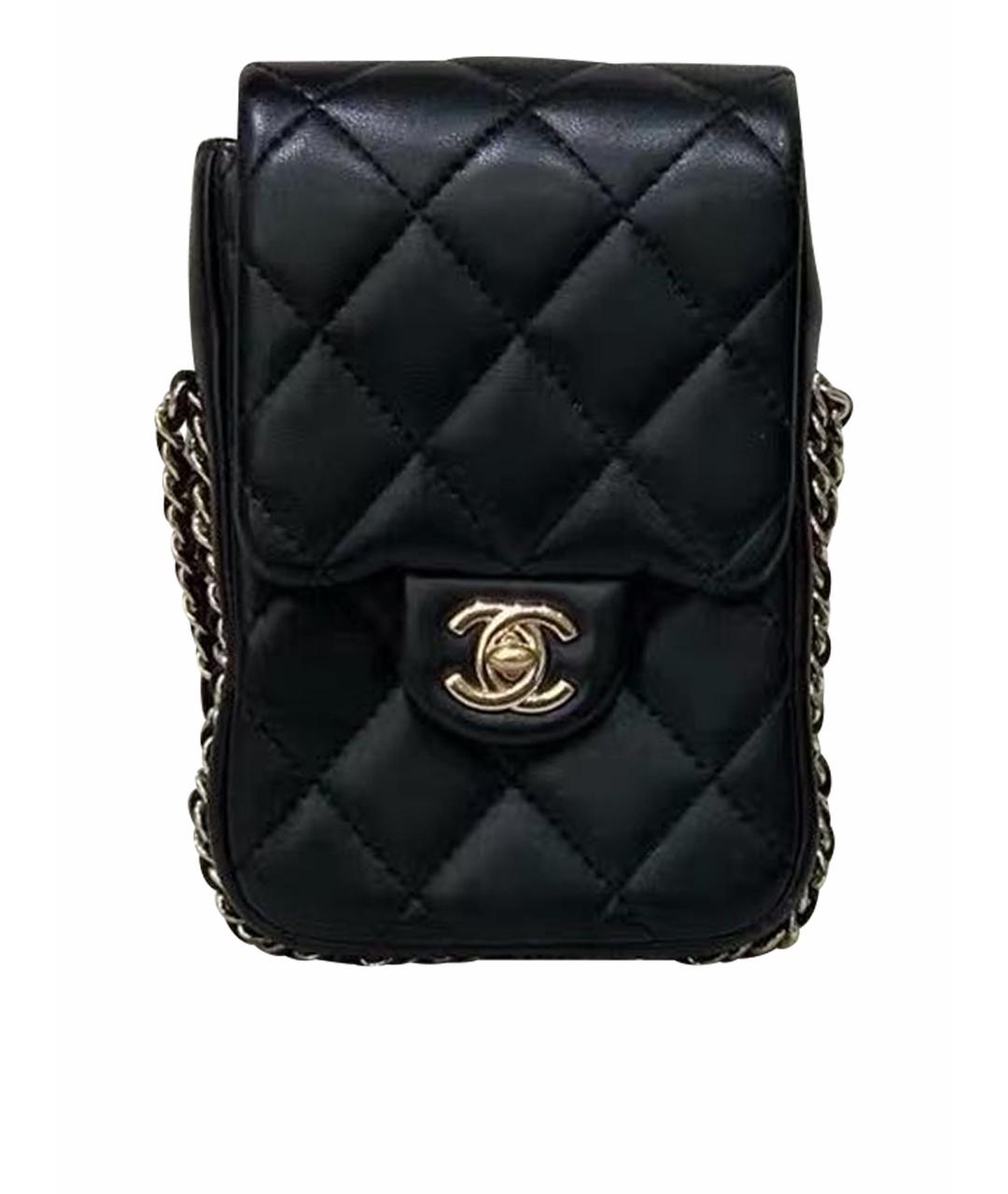 CHANEL Черная кожаная сумка через плечо, фото 1