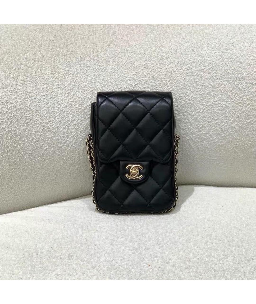 CHANEL Черная кожаная сумка через плечо, фото 8