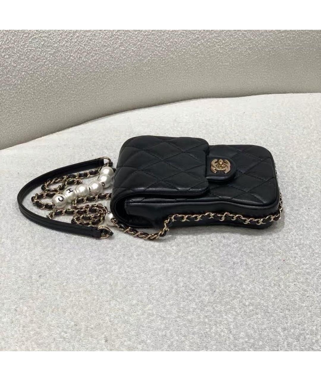 CHANEL Черная кожаная сумка через плечо, фото 4