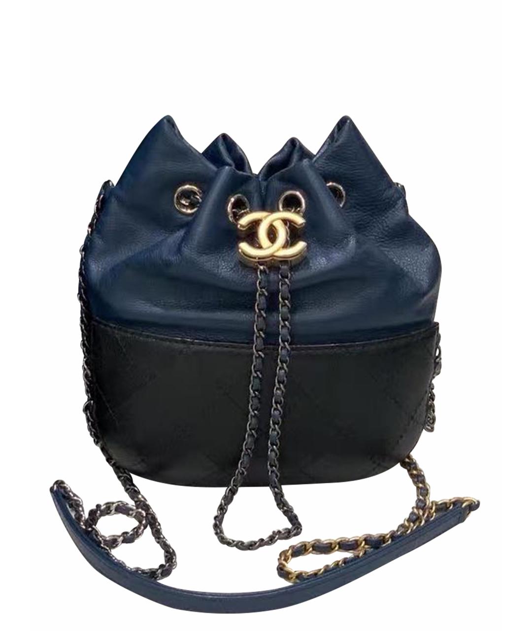 CHANEL Темно-синяя кожаная сумка через плечо, фото 1