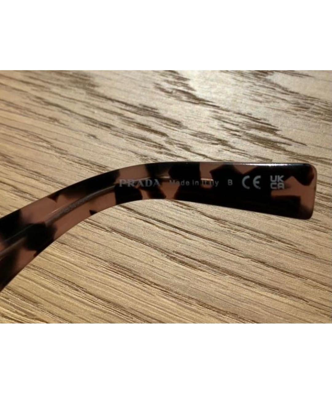 PRADA Коричневые пластиковые солнцезащитные очки, фото 5