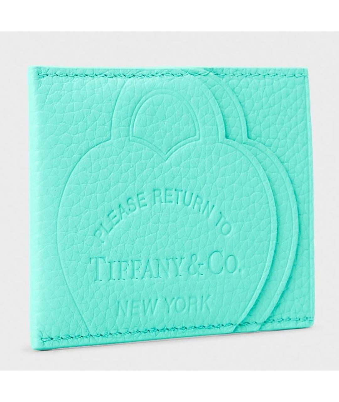 TIFFANY&CO Бирюзовый кожаный кардхолдер, фото 3