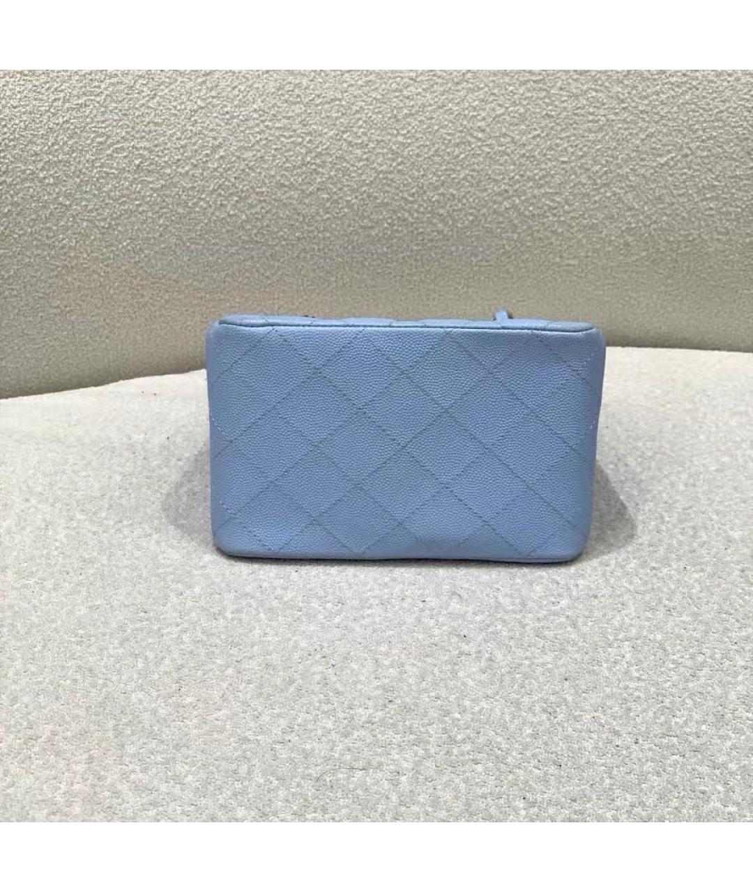 CHANEL Голубая кожаная сумка через плечо, фото 5
