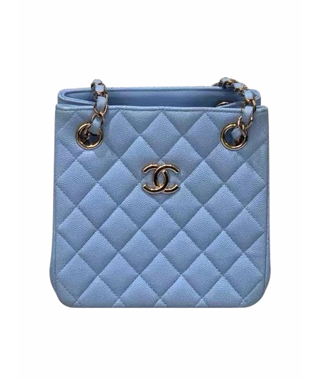 CHANEL Голубая кожаная сумка через плечо, фото 1