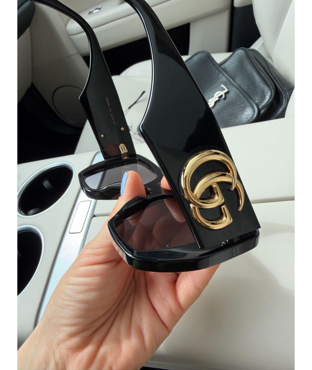 GUCCI Черные пластиковые солнцезащитные очки, фото 3