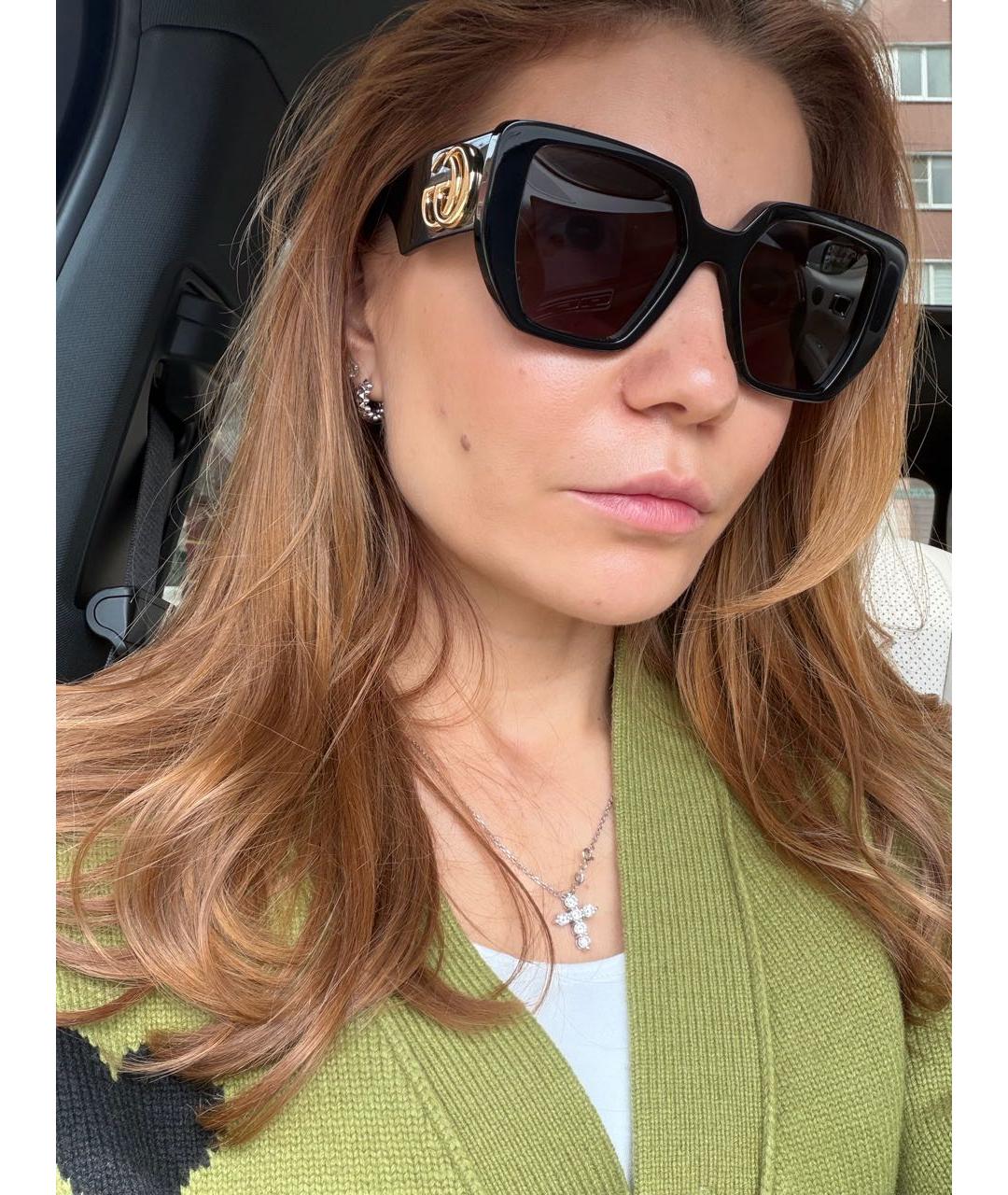 GUCCI Черные пластиковые солнцезащитные очки, фото 7