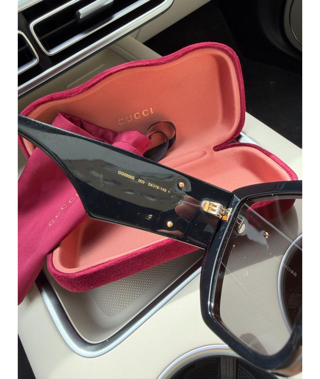 GUCCI Черные пластиковые солнцезащитные очки, фото 5