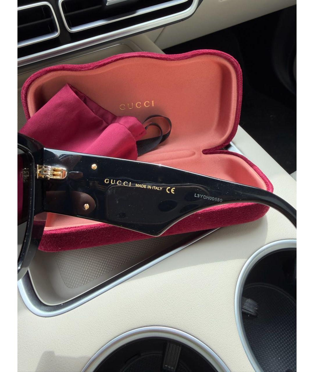 GUCCI Черные пластиковые солнцезащитные очки, фото 6