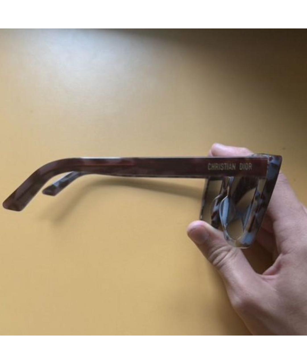 CHRISTIAN DIOR Коричневые пластиковые солнцезащитные очки, фото 2