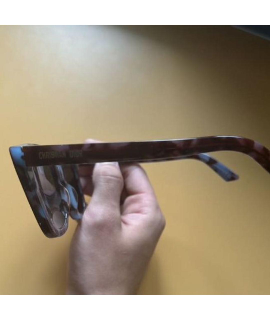 CHRISTIAN DIOR Коричневые пластиковые солнцезащитные очки, фото 4