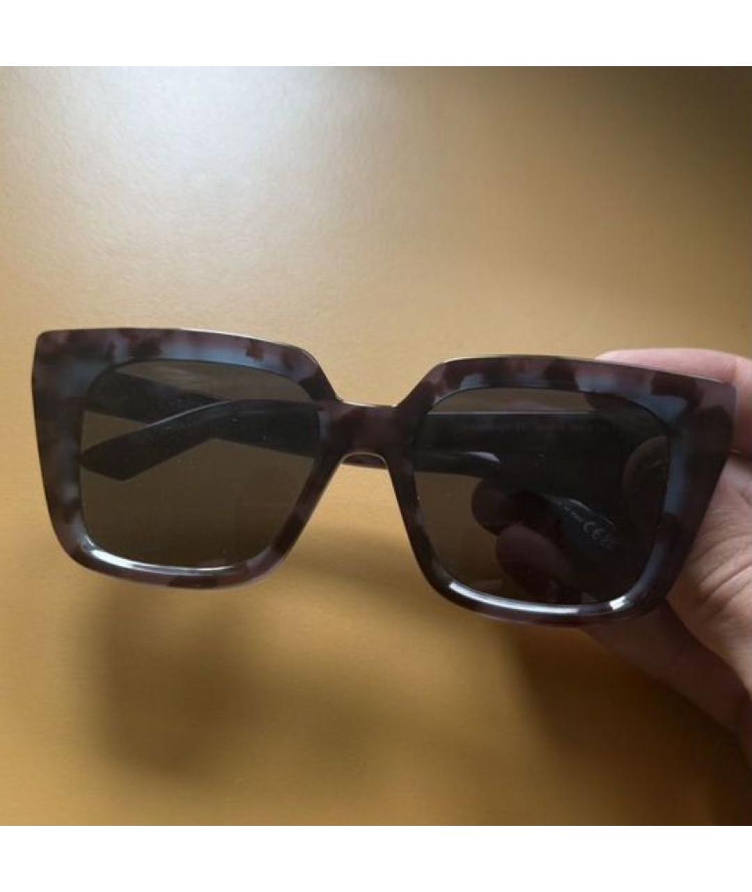 CHRISTIAN DIOR Коричневые пластиковые солнцезащитные очки, фото 5