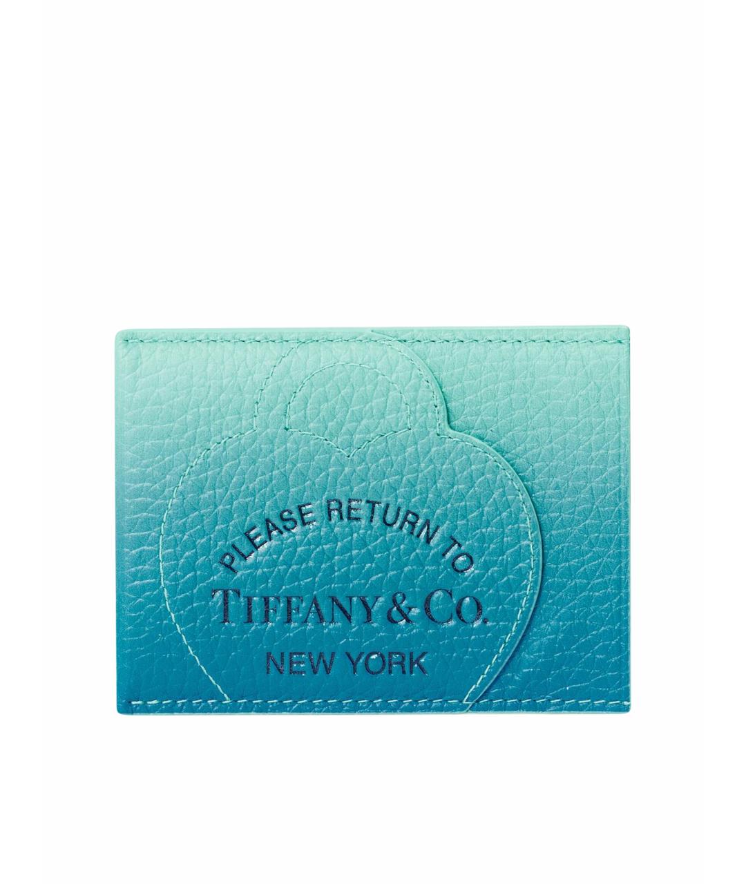 TIFFANY&CO Бирюзовый кожаный кардхолдер, фото 1