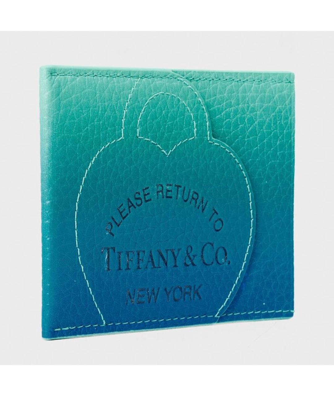 TIFFANY&CO Бирюзовый кожаный кардхолдер, фото 3