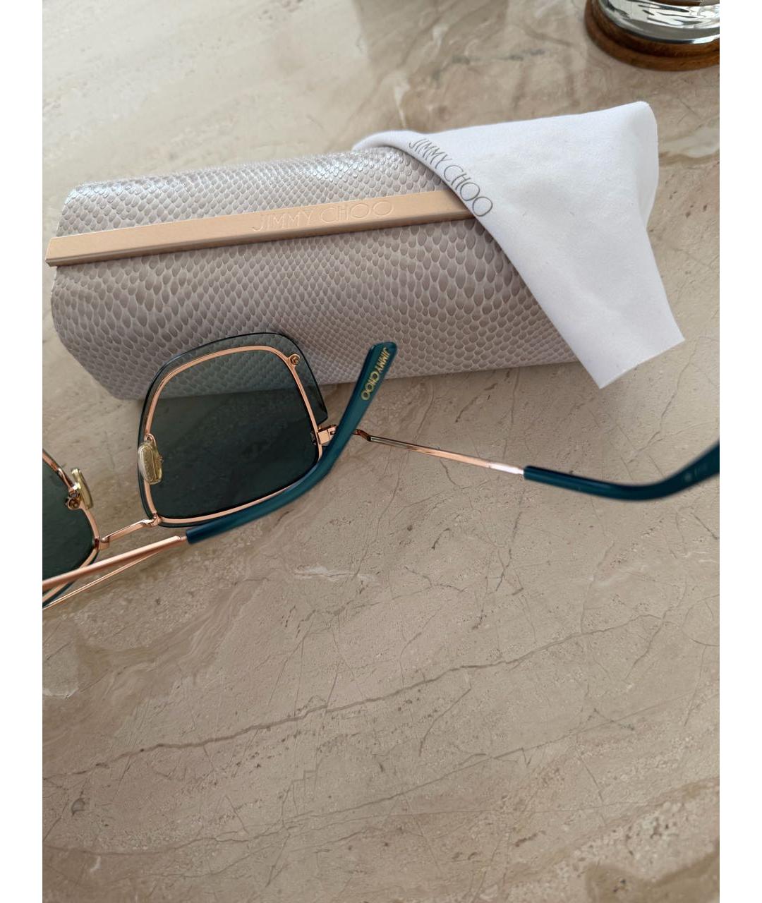 JIMMY CHOO Хаки металлические солнцезащитные очки, фото 4