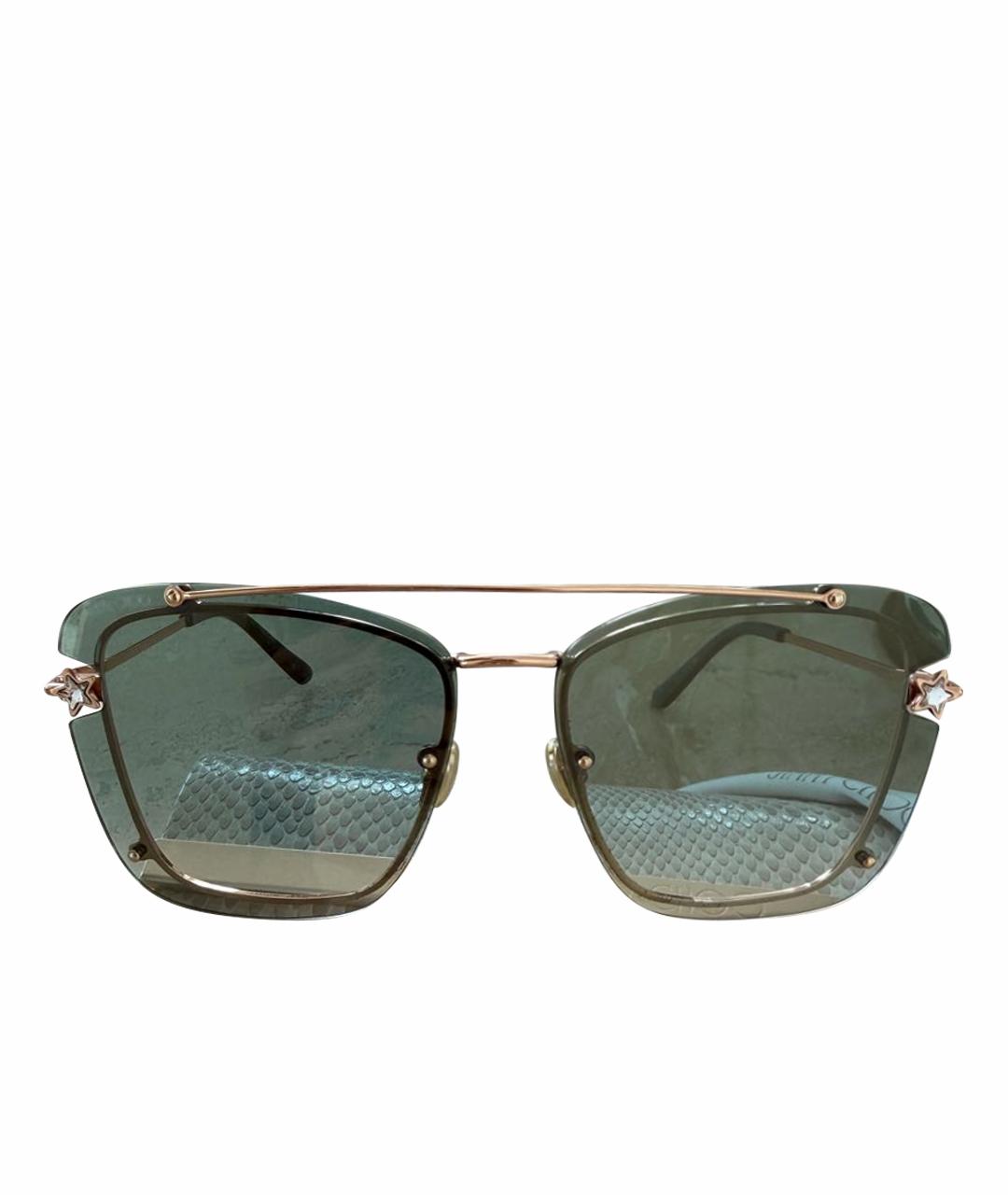 JIMMY CHOO Хаки металлические солнцезащитные очки, фото 1