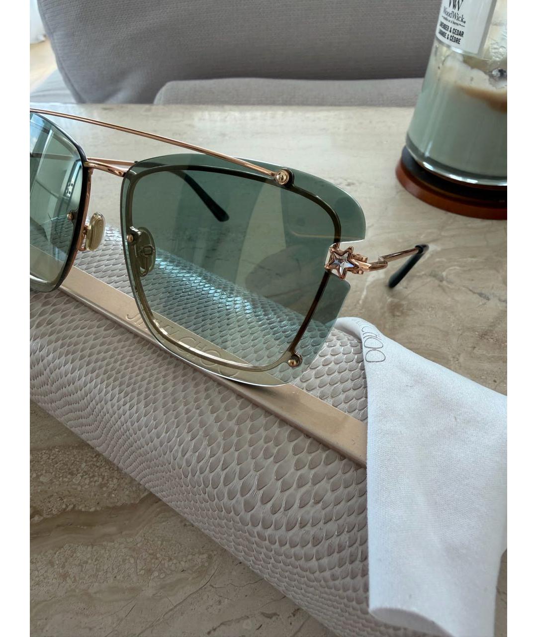 JIMMY CHOO Хаки металлические солнцезащитные очки, фото 6