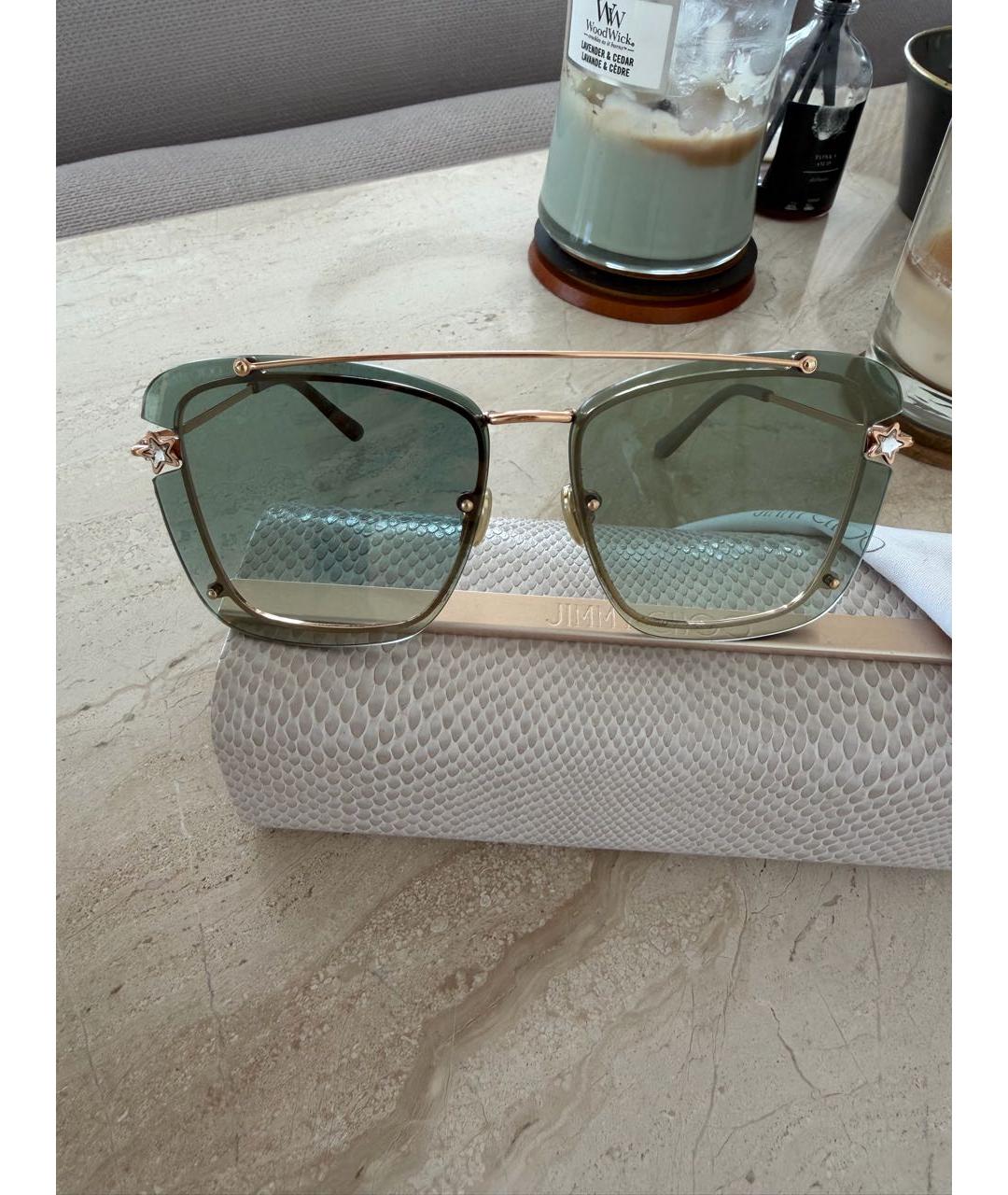 JIMMY CHOO Хаки металлические солнцезащитные очки, фото 9