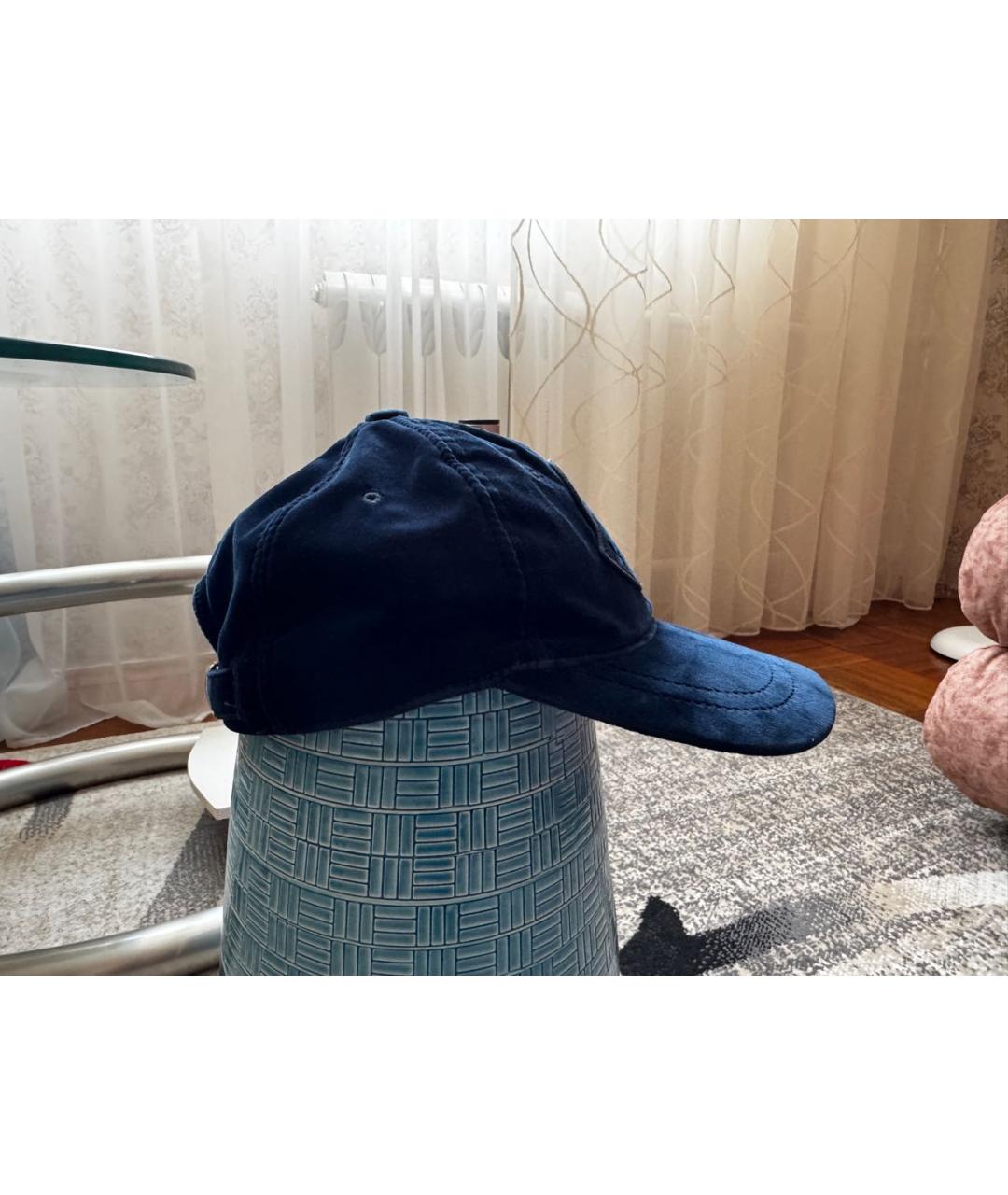 MONCLER Темно-синяя хлопковая кепка, фото 2