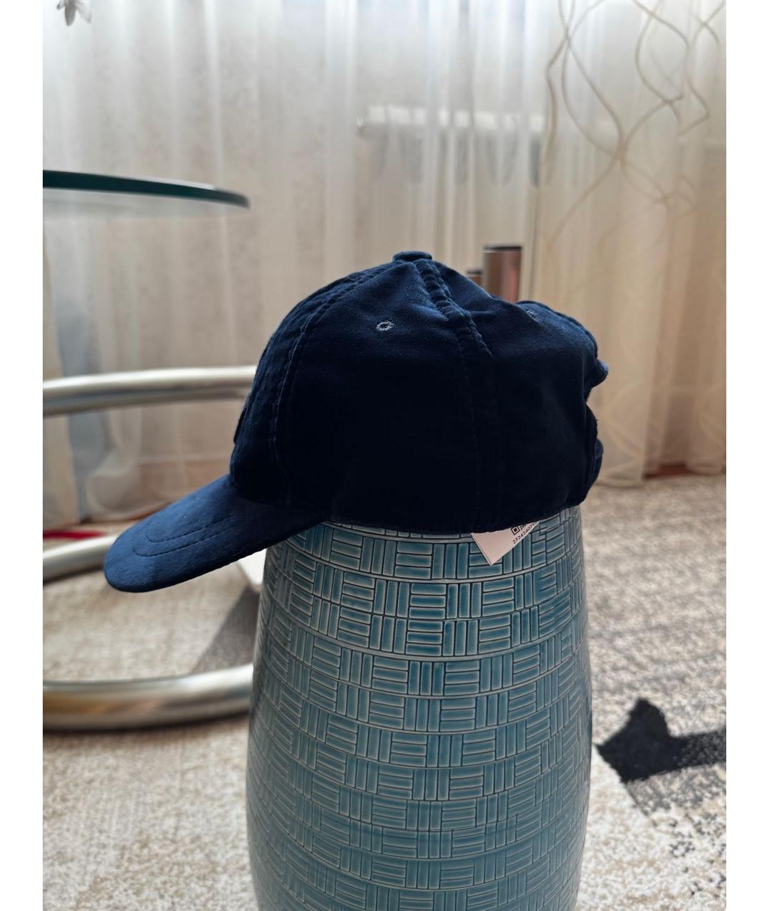 MONCLER Темно-синяя хлопковая кепка, фото 3