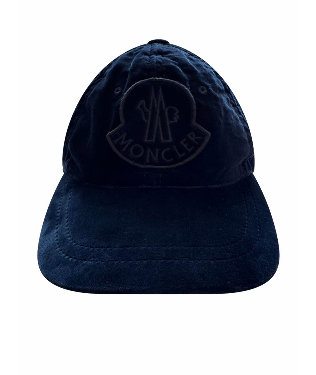 MONCLER Темно-синяя хлопковая кепка, фото 1