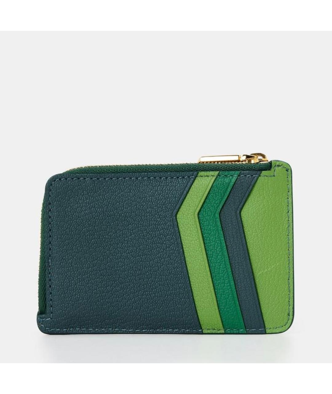 TIFFANY&CO Зеленый кожаный кардхолдер, фото 3