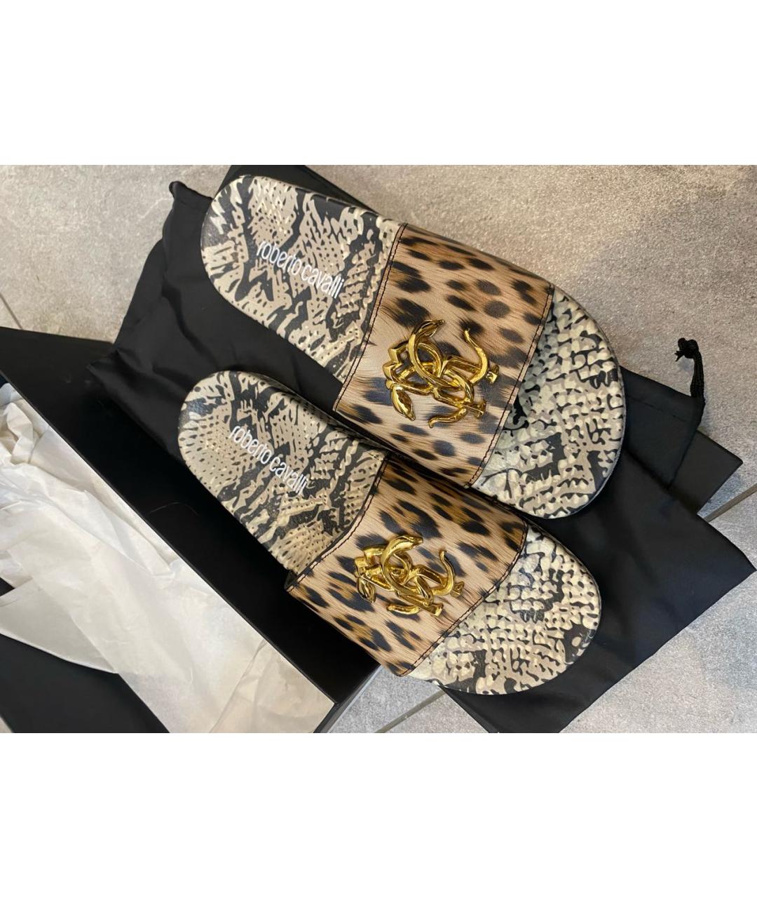 ROBERTO CAVALLI Мульти резиновые шлепанцы, фото 6