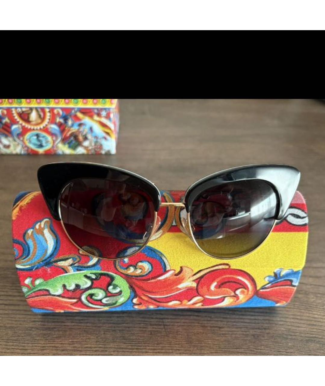 DOLCE&GABBANA Черные пластиковые солнцезащитные очки, фото 2