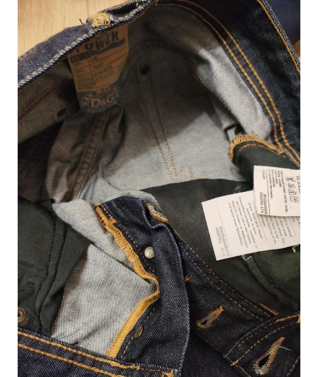 DOLCE&GABBANA Темно-синие хлопковые джинсы скинни, фото 7