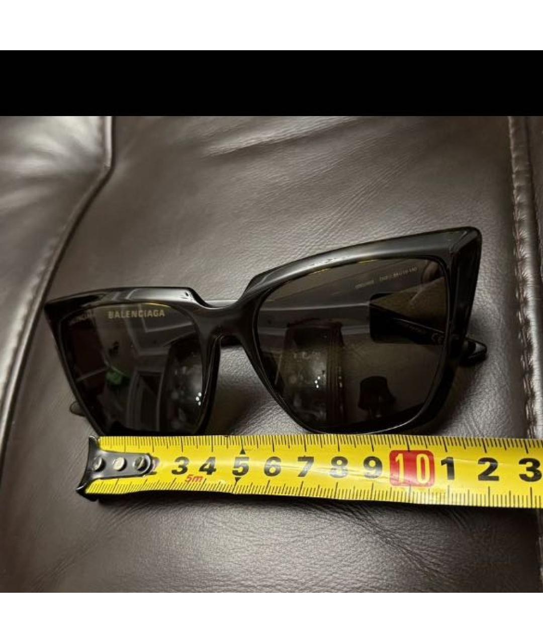 BALENCIAGA Черные пластиковые солнцезащитные очки, фото 3